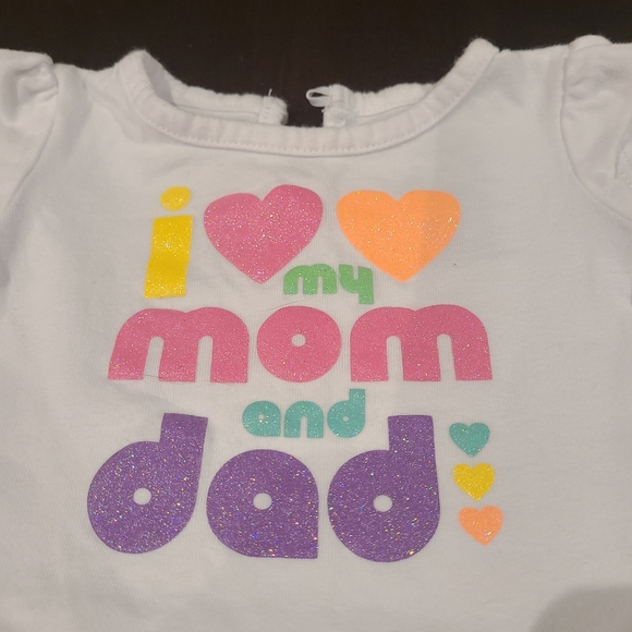 🌟5/$25 I Love My Mom & Dad T-Shirt Size 0-3 Months - Picture 2 of 5